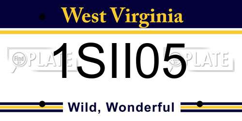 1SII05 West Virginia License Plate