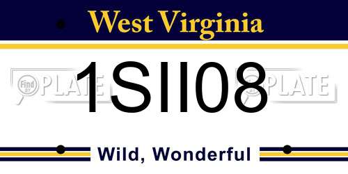 1SII08 West Virginia License Plate