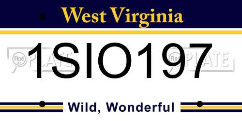 1SIO197 West Virginia License Plate