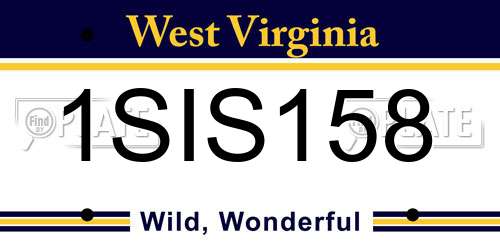 1SIS158 West Virginia License Plate