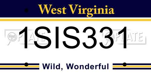 1SIS331 West Virginia License Plate