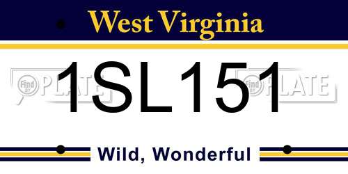 1SL151 West Virginia License Plate