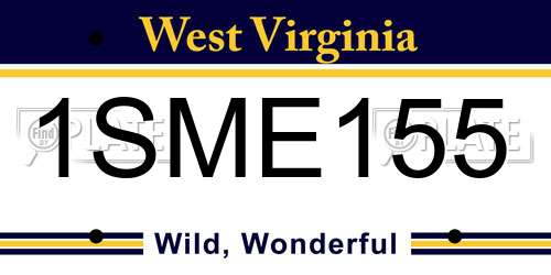 1SME155 West Virginia License Plate