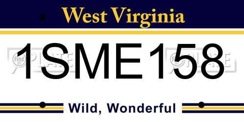 1SME158 West Virginia License Plate