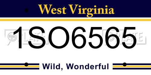 1SO6565 West Virginia License Plate