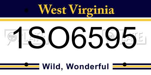 1SO6595 West Virginia License Plate
