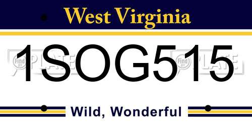 1SOG515 West Virginia License Plate