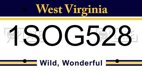 1SOG528 West Virginia License Plate