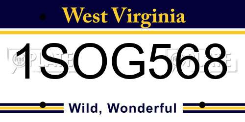 1SOG568 West Virginia License Plate