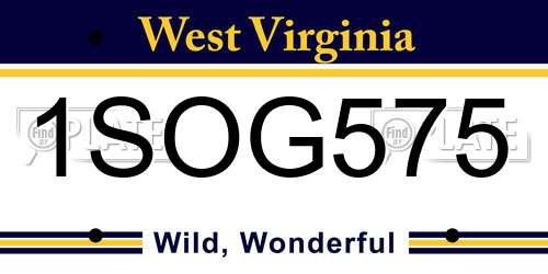 1SOG575 West Virginia License Plate