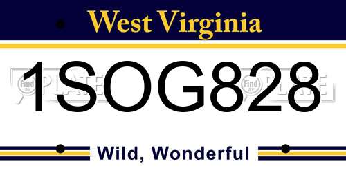 1SOG828 West Virginia License Plate
