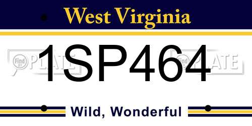 1SP464 West Virginia License Plate