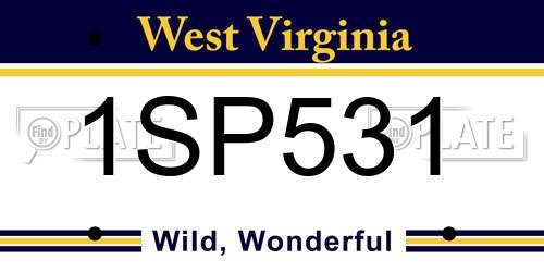 1SP531 West Virginia License Plate