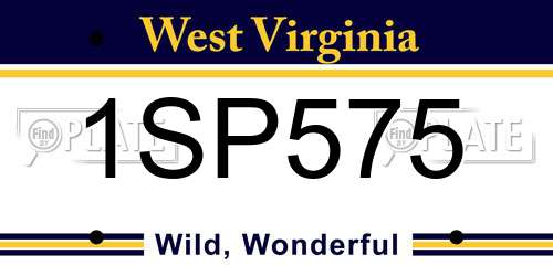 1SP575 West Virginia License Plate