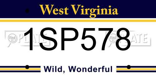 1SP578 West Virginia License Plate