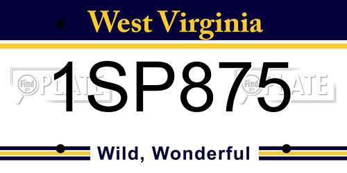 1SP875 West Virginia License Plate