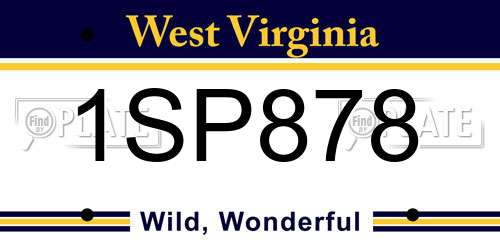1SP878 West Virginia License Plate