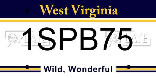 1SPB75 West Virginia License Plate