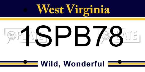 1SPB78 West Virginia License Plate