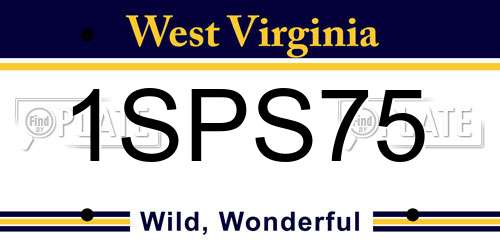 1SPS75 West Virginia License Plate