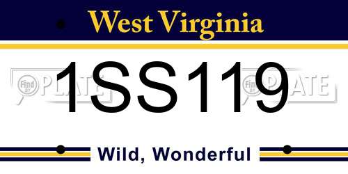 1SS119 West Virginia License Plate