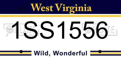 1SS1556 West Virginia License Plate