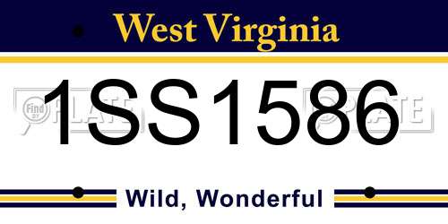 1SS1586 West Virginia License Plate