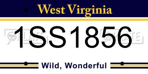 1SS1856 West Virginia License Plate