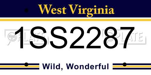 1SS2287 West Virginia License Plate