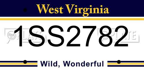 1SS2782 West Virginia License Plate