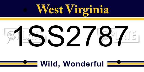 1SS2787 West Virginia License Plate