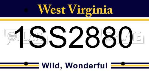 1SS2880 West Virginia License Plate
