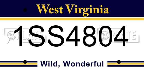 1SS4804 West Virginia License Plate