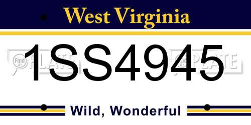 1SS4945 West Virginia License Plate