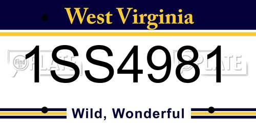 1SS4981 West Virginia License Plate