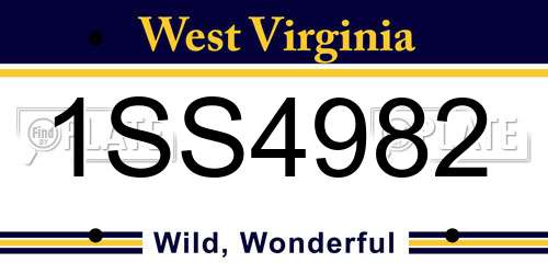 1SS4982 West Virginia License Plate