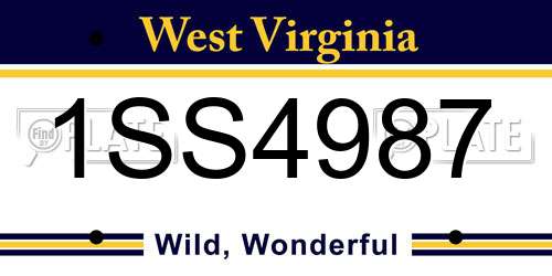 1SS4987 West Virginia License Plate
