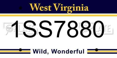 1SS7880 West Virginia License Plate