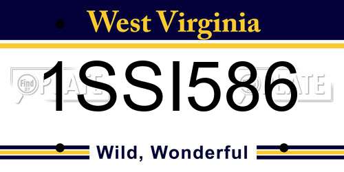 1SSI586 West Virginia License Plate