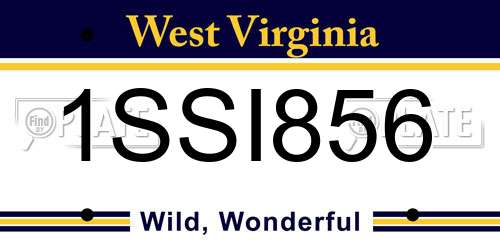 1SSI856 West Virginia License Plate