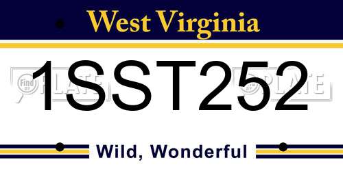 1SST252 West Virginia License Plate