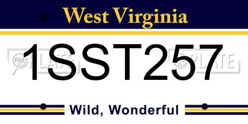 1SST257 West Virginia License Plate