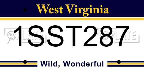 1SST287 West Virginia License Plate