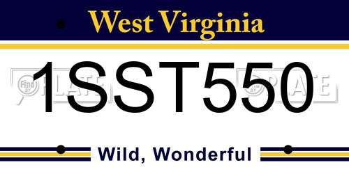 1SST550 West Virginia License Plate