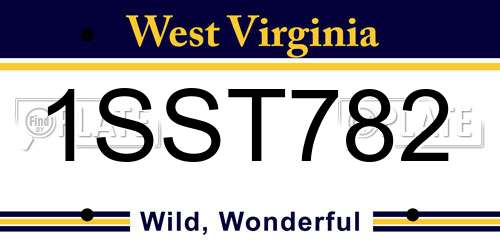 1SST782 West Virginia License Plate