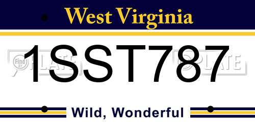 1SST787 West Virginia License Plate