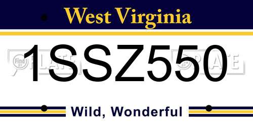 1SSZ550 West Virginia License Plate