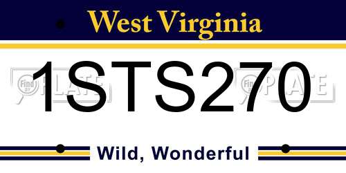 1STS270 West Virginia License Plate