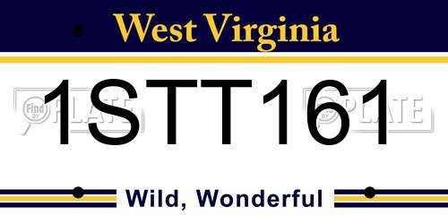 1STT161 West Virginia License Plate