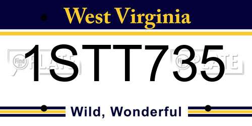1STT735 West Virginia License Plate